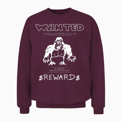 Wanted Gorilla - the Waterboy - Dark Unisex Sweatshirt - Maroon