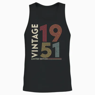 Vintage 1951 Birthday Gifts Unisex Tank Top - Black