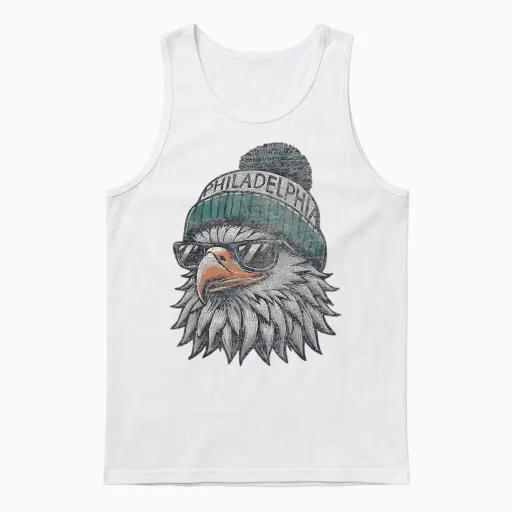 Vintage Eagle with Sunglasses Men Women Kids Cool Unisex Tank Top - White