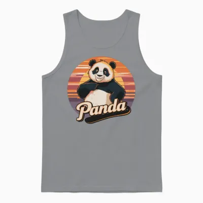 Funny Panda Retro Vintage Unisex Tank Top - Sport Grey