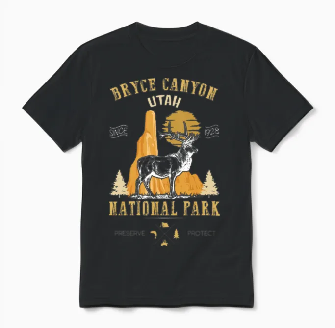 Bryce Canyon Utah National Park Unisex T-Shirt in Black