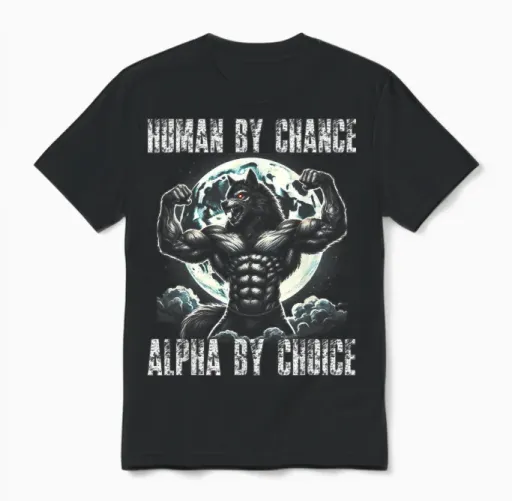 Human by Chance Alpha by Choice Werwolf Werwölfe Liebhaber Unisex T-Shirt in Black