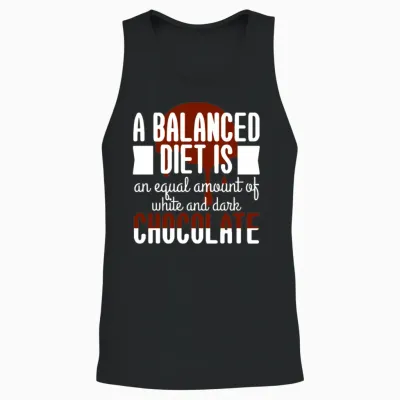 White Dark Chocolate Balanced Diet Unisex Tank Top - Black