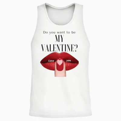 Do You Want to Be My Valentine Design Unisex Tank Top - White