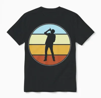 Singing Retro Unisex T-Shirt - Black