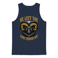 Sheep and Goat Farming He Left the 99 and Farming Unisex Tank Top - Navy – 1