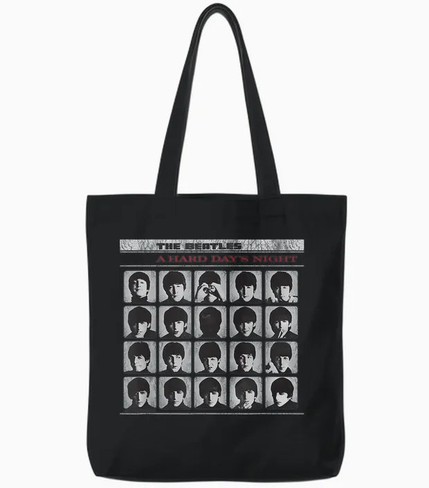 Offizielles the Beatles a Hard Day's Night Band Album Cover Tote Bags in Black