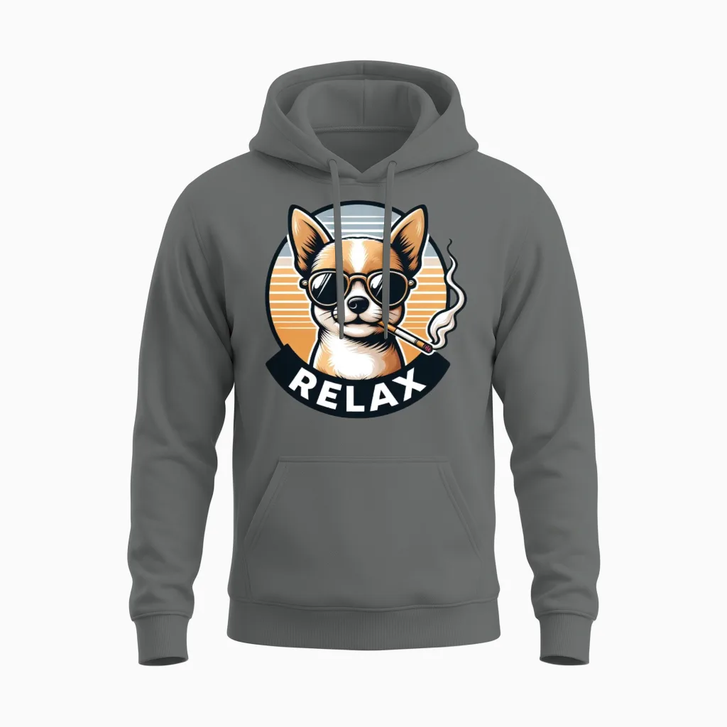 Relax Dog Lovers Gift Unisex Hoodie in Graphite Heather