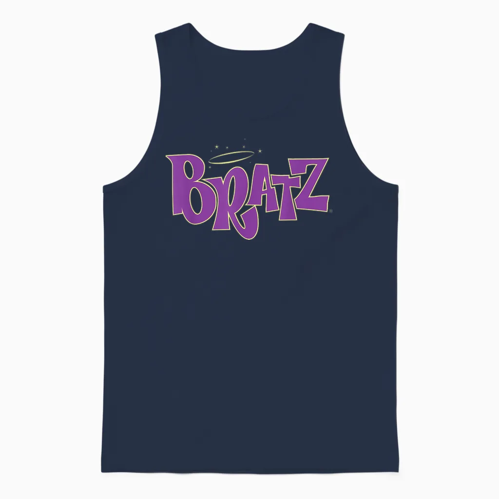 Bratz Logo Flat Purple T-Shirt, Black, S Unisex Tank Top in Navy