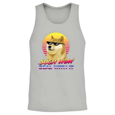 Such Wow Deal with It Doge Internet Meme Unisex Tank Top - Ash