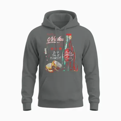 Fallout Video Game Take a Nuka Cola Break Zap That Thirst Unisex Hoodie - Graphite Heather