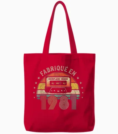 Fabriqué En 1981 Vintage Cassette - Cadeau Anniversaire 1981 Tote Bags - Red