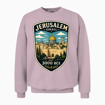 Voyage En Famille à Jérusalem Israël Vacances à Jérusalem Unisex Sweatshirt - Light Pink