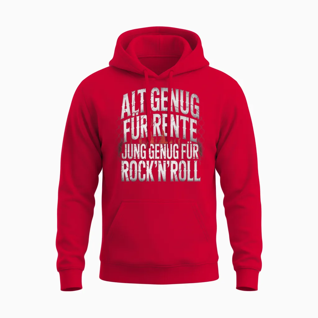 Rentner Ruhestand Rock N Roll Unisex Hoodie in Red