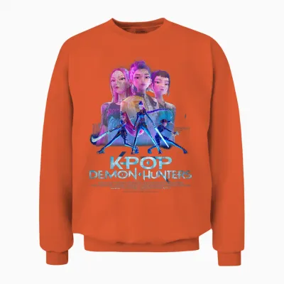 Kpop Demon Hunters Huntrix Billboard Officially Licensed Unisex Sweatshirt - Orange