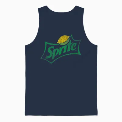 Sprite Distressed Logo Unisex Tank Top - Navy