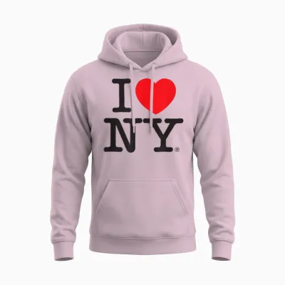 Classic I Love Ny Logo T-Shirt, White, S Unisex Hoodie - Light Pink