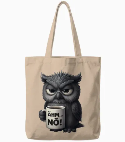 ähm Nö Eulen Geschenk Herren Damen Lustiges Eule Tote Bags - Natural