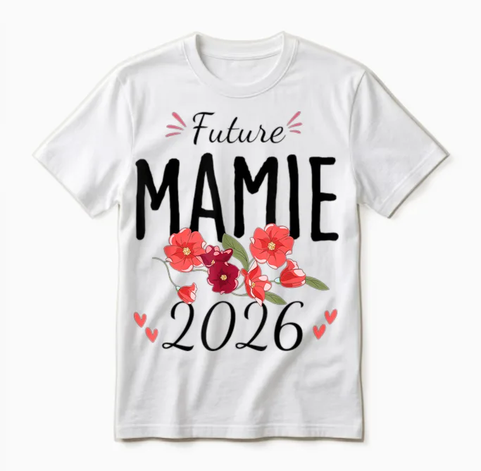 Future Granny 2026 Announcement Pregnancy Grandma Unisex T-Shirt in White