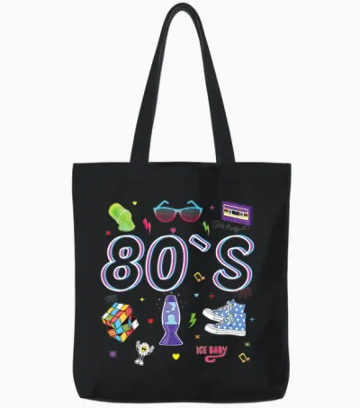 80er Jahre Mottoparty 80er Jahre Kostüm - I Love the 80s Tote Bags - Black
