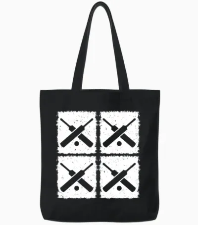 Cricket Retro Cricket Cricketing Retro Cricket Pla Tote Bags - Black
