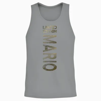 Mario Name First Name Boy Man Birthday T-Shirt, Black Unisex Tank Top - Sport Grey