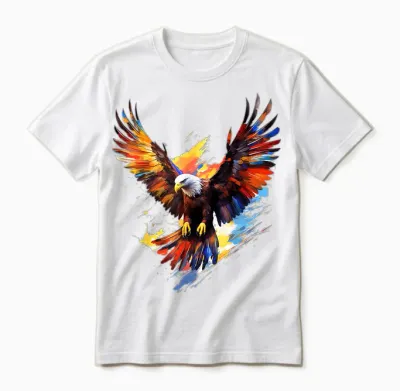 Eagle Painting Art Abstract Animal Colorful Graphic Eagle Unisex T-Shirt - White