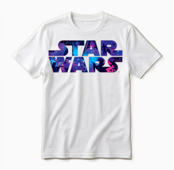 Star Wars Logo Retro 90s Galaxy Unisex T-Shirt in White