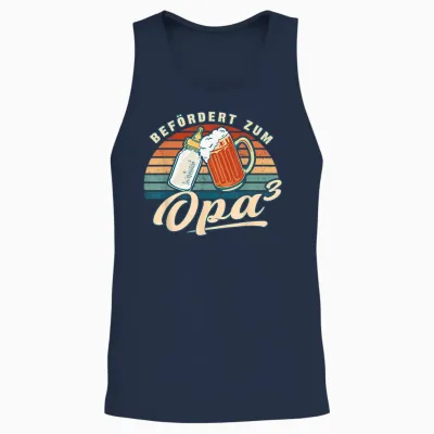 Befördert Zum Opa 3 Enkelkind Werdender Opa Unisex Tank Top - Navy