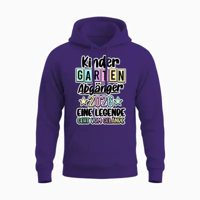 Kinder Kita Abgänger 2026 Kindergarten Geschafft Unisex Hoodie - Purple