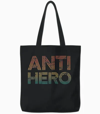 Retro Anti Hero - Vintage Tv Movie Lover Tote Bags - Black