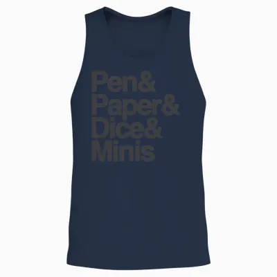 Pen Paper Dice Minis Unisex Tank Top - Navy