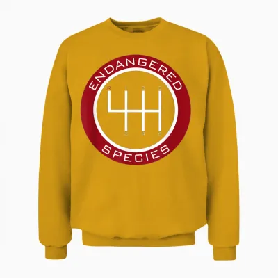 Car Guy, Mechanic, Endangered Species, Manual Shifter Unisex Sweatshirt - Gold