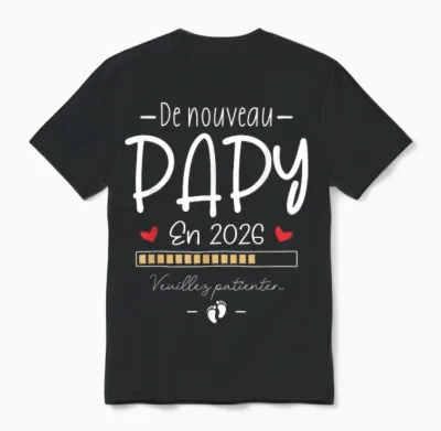 Humour Announcement Grandpa Pregnancy Grandpa Encore Papi 2026 Unisex T-Shirt - Black