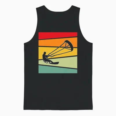 Kite Surfing Retro Unisex Tank Top - Black