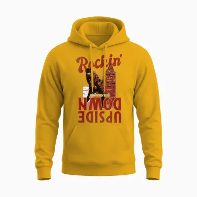 Stranger Things Christmas Eddie Munson Rockin' Upside Down Unisex Hoodie - Gold