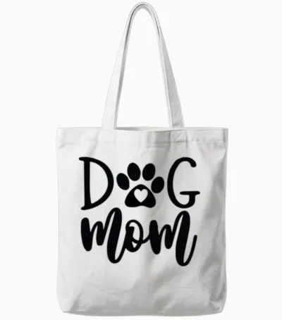Dog Mom Tote Bags - White