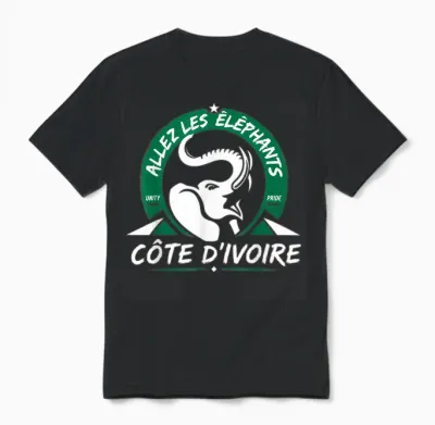 Ivory Coast Pride Cote D'ivoire Heritage Elephant Unisex T-Shirt - Black