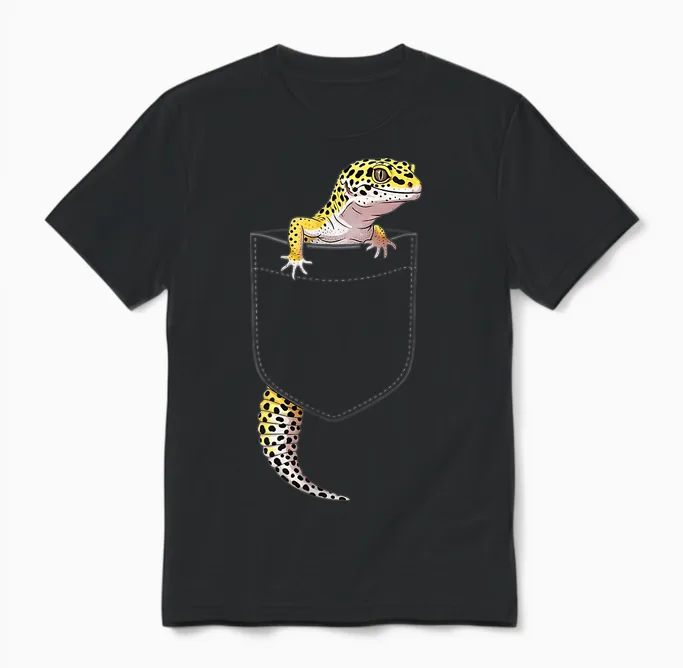 Süßes Eidechsen-Reptilien-Leopard-Gecko-Kostüm Für Herren Unisex T-Shirt in Black