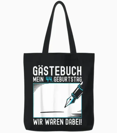 44. Geburtstag Geschenk Mann Frau 44 Jahre Deko Lustig Tote Bags - Black