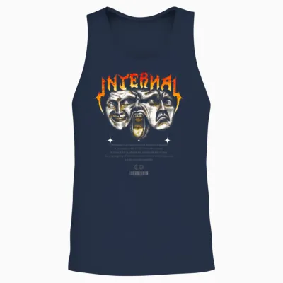 Internal Modern Streetwear Unisex Tank Top - Navy