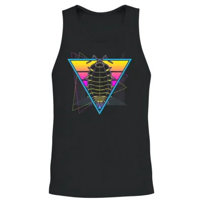 Isopods Retro Vaporwave Unisex Tank Top - Black