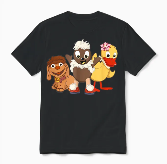 Pittiplatsch, Schnatterinchen Und Moppi - Drei Freunde Unisex T-Shirt in Black