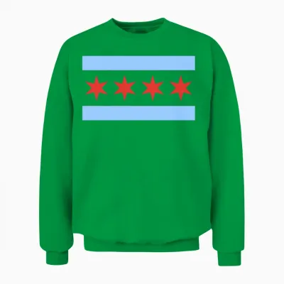 Chicago Flag Classic City of Chicago Unisex Sweatshirt - Irish Green