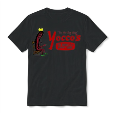 Yocco's the Hot Dog King Unisex T-Shirt - Black