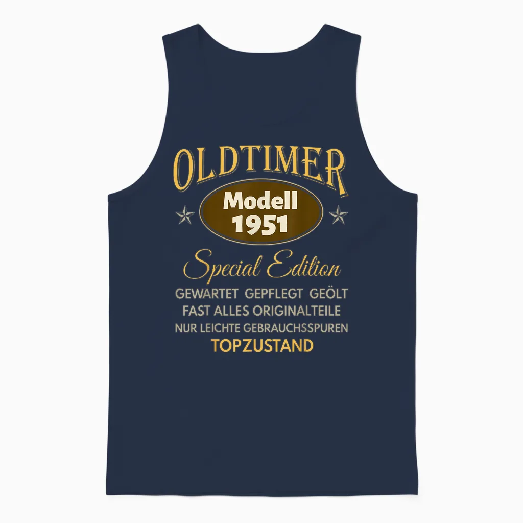 75. Geburtstag Mann Frau 75 Jahre 1951 Deko Geschenk Lustig Unisex Tank Top in Navy