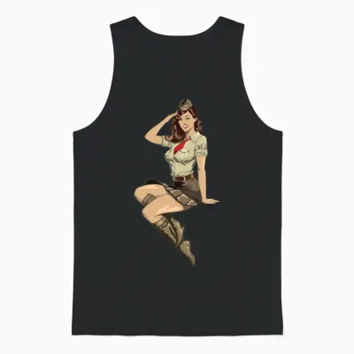 Pinup Salute Unisex Tank Top - Black