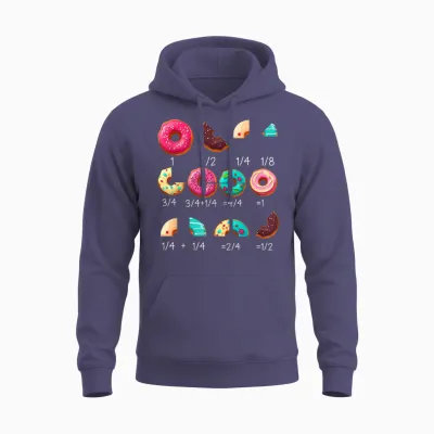 Math Donut Fraction Back to School Teacher Gifts Unisex Hoodie - Heather Sport Dark Navy