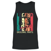 1974 August Retro Unisex Tank Top - Black – 2