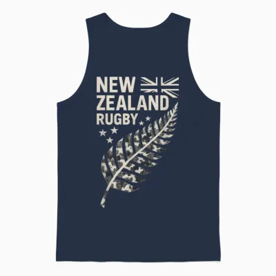 New Zealand Rugby Silver Fern Unisex Tank Top - Navy